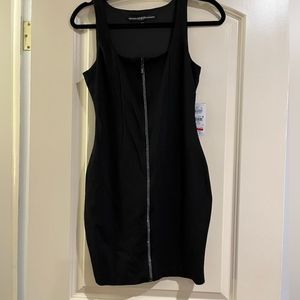 Black unworn guess dress with silver beaded zipper detail down the front.